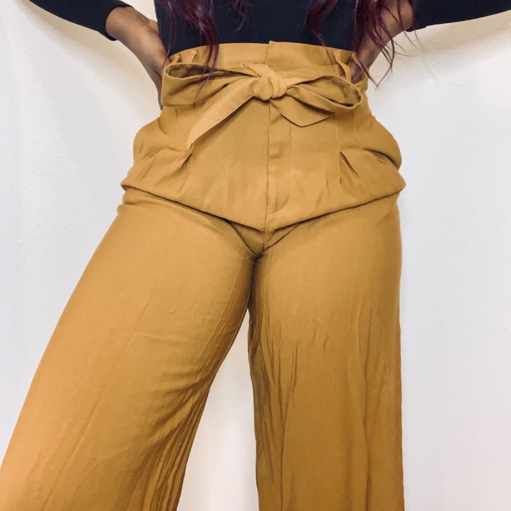 Mustard High-Waisted Pants